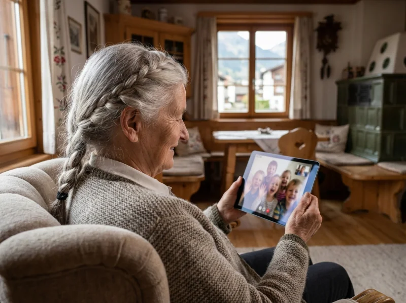 Appel FaceTime avec les petits-enfants après un cours