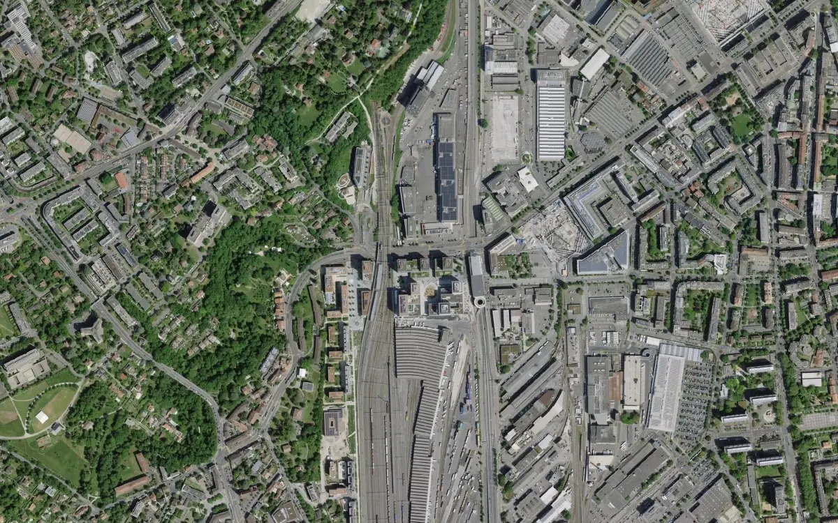 Aerial view of Acacias, Geneva, the area covered for home computer lessons