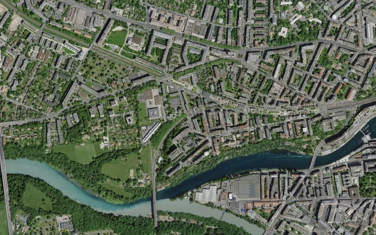 Aerial view of Saint-Jean, Geneva, the area covered for home computer lessons
