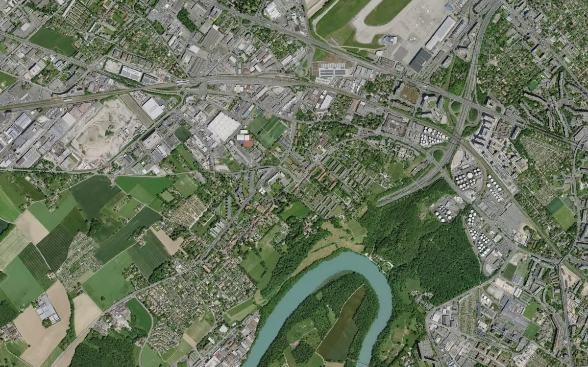 Aerial view of Vernier, Geneva, the area covered for home computer lessons