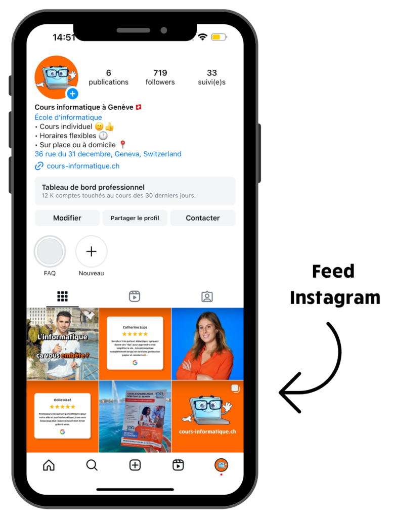 Feed instagram cours informatique